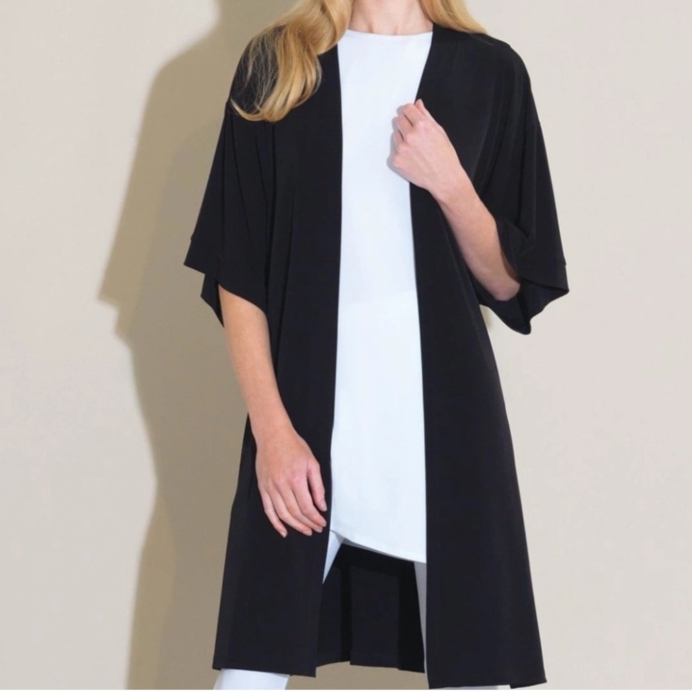Clara Sun Woo Black Open Front Cardigan